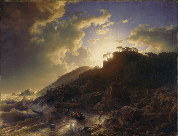 sunset after a storm on the coast of sicily